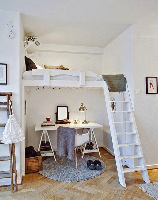 Modern Small Mezzanine Bedroom with Simple Decor