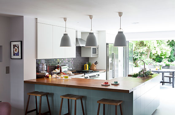 converted basement into kitchen