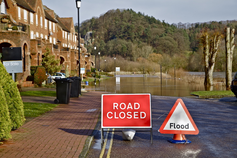 Road closed due to flooding