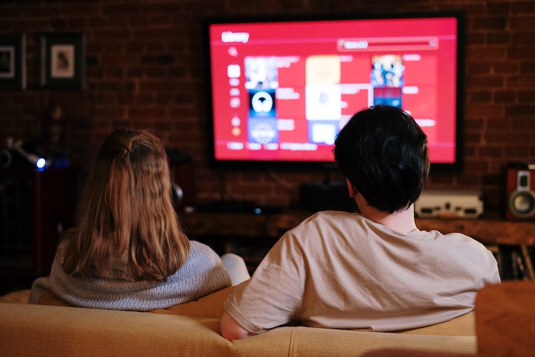 Couple watching TV