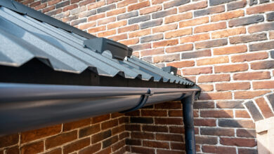 Gutter system for a metal roof.