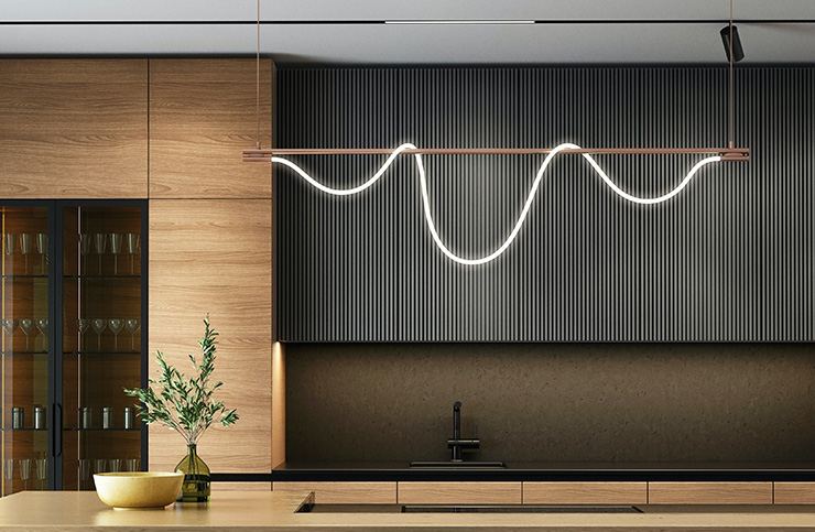 Picture of kitchen with modern kitchen lighting