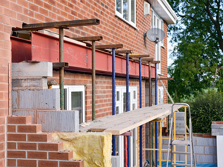 Picture of the outside of a home having cavity wall insulation installed to an extension