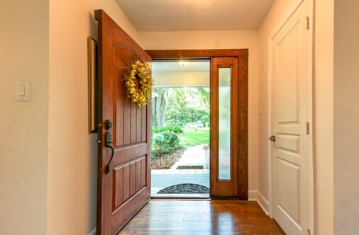 Picture of an open front door 