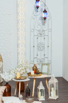 Picture of a seating area with Moroccan inspired decor