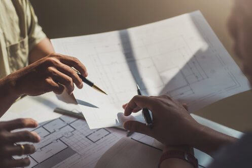 Picture of hands over a planning inspection